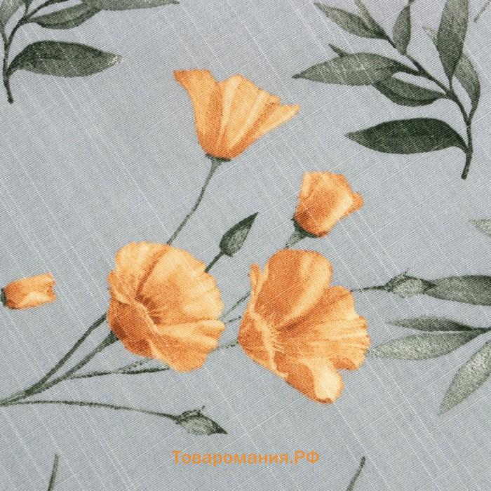 Комплект штор для кухни с подхватами  "Yellow poppies" 149х180 см - 2 шт