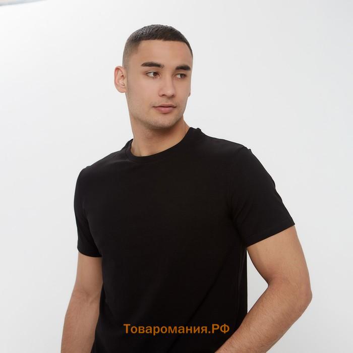 Футболка мужская MINAKU SLIM FIT: цвет чёрный, р-р 46