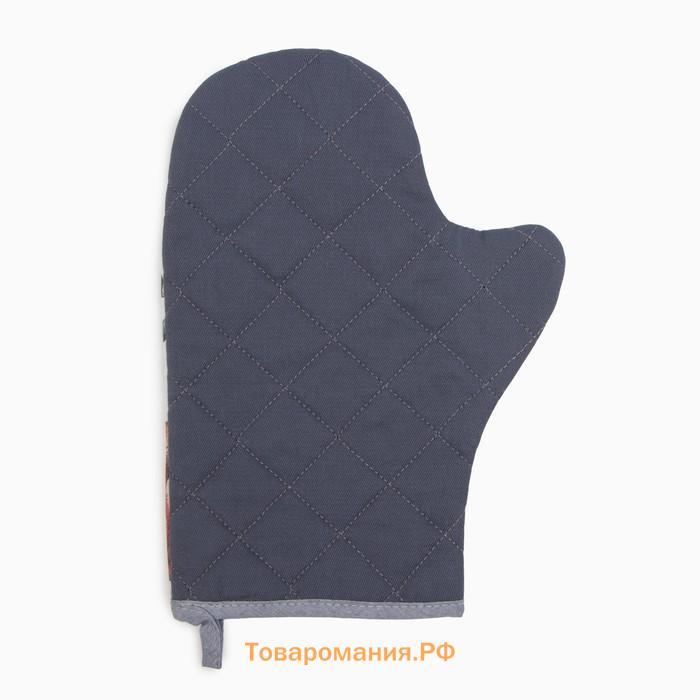 Варежка-прихватка  "Маковые поля" 20х28см,саржа, 100% х/л, ватин 250г/м2