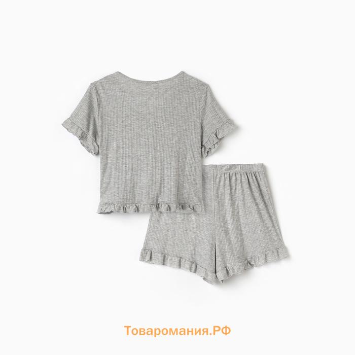 Пижама женская (футболка и шорты) KAFTAN Gray р. 40-42