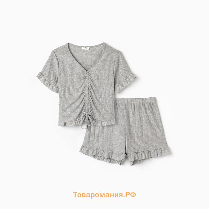 Пижама женская (футболка и шорты) KAFTAN Gray р. 44-46