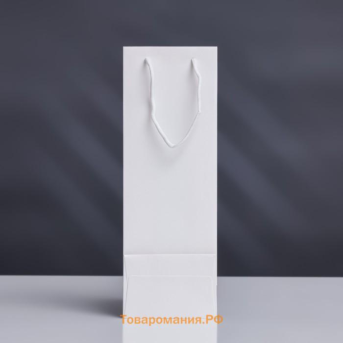 Пакет под бутылку с PVC окном, 12,5 × 8,5 × 36 см, белый