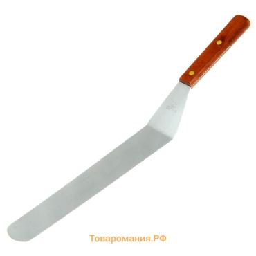 Кондитерская лопатка - палетка, изогнутая, 41 см, рабочая часть 29.5 см, коричневая
