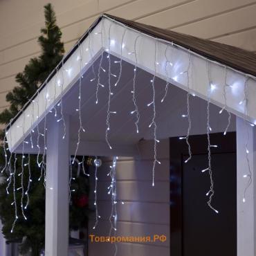 Гирлянда «Бахрома» 3 × 0.6 м, IP44, УМС, белая нить, 160 LED, свечение белое, 220 В