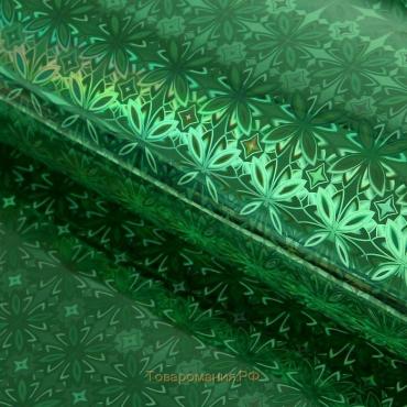 Пленка голография, зелёный, 70 х 100 см, рисунок МИКС