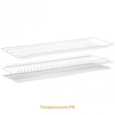 Сушилка для посуды с поддоном для шкафа 80 см, 76.5×25.6 см, белая