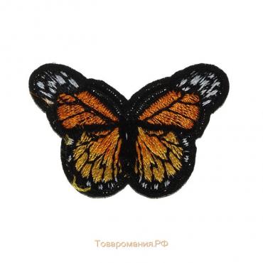 Термоаппликация «Бабочка», 4,3 × 3 см, цвет оранжевый