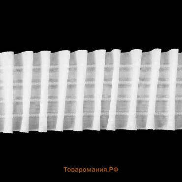 Шторная лента, матовая, 6 см, 50 ± 1 м, цвет белый