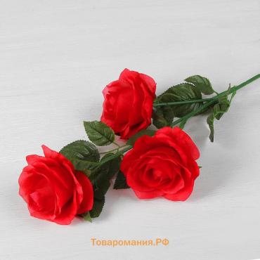 Цветы искусственные "Роза Жанна" 10х61 см, красный