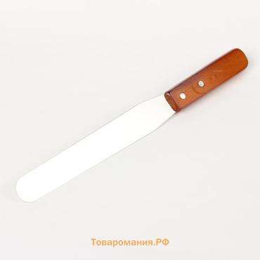 Кондитерская лопатка - палетка, прямая, 32 см, рабочая часть 20 см, коричневая