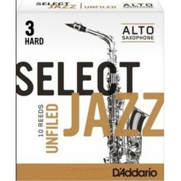 Трости для саксофона Rico RRS10ASX3H Select Jazz альт, размер 3, жесткие (Hard), 10шт