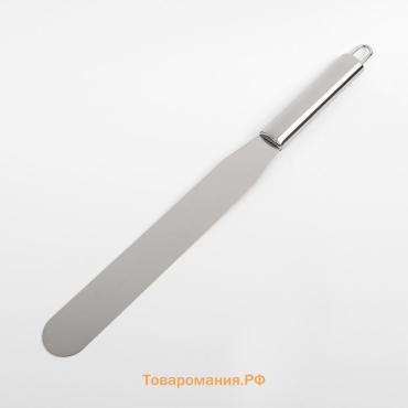 Кондитерская лопатка - палетка прямая , 32.5×3 см, рабочая часть 20 см, серебристая