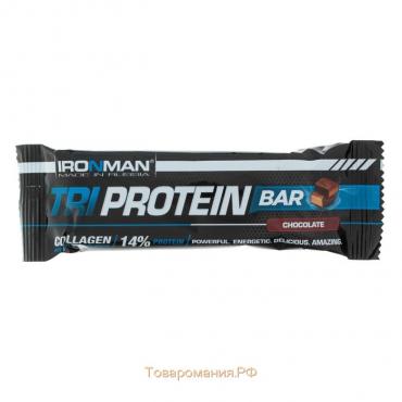 Батончик Ironman TRI Protein Bar шоколад, тёмная глазурь, спортивное питание, 50 г