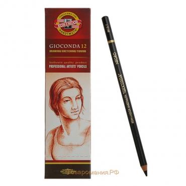 Карандаш художественный чернографитный 4.2 мм, Koh-I-Noor GIOCONDA SILKY 8815 soft, чёрный, L=175 мм