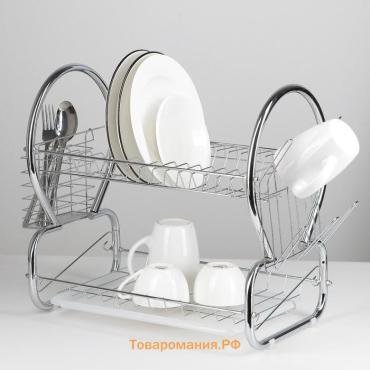Сушилка для посуды  «Стойка», 8-образная, 40×24×38 см, хромированная