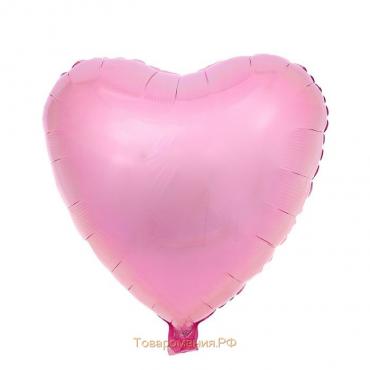 Шар фольгированный 32" «Сердце», цвет светло-розовый