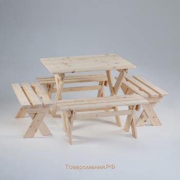 Комплект садовой мебели "Душевный" : стол 1,2 м, четыре лавки