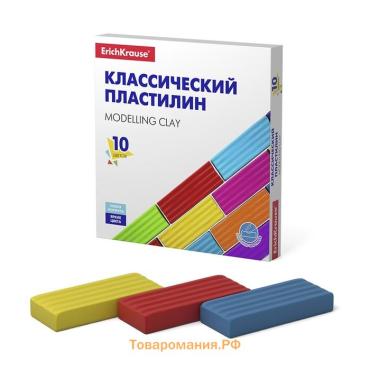 Пластилин 10 цветов, 160 г, ErichKrause Basic, в картонной упаковке