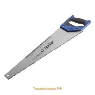 Ножовка по дереву ТУНДРА, 2К рукоятка, 2D заточка, каленый зуб, 7-8 TPI, 500 мм
