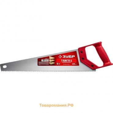 Ножовка "ЗУБР ТАЙГА-5" 15083-45, 450 мм, 5 TPI, быстрый рез поперек волокон