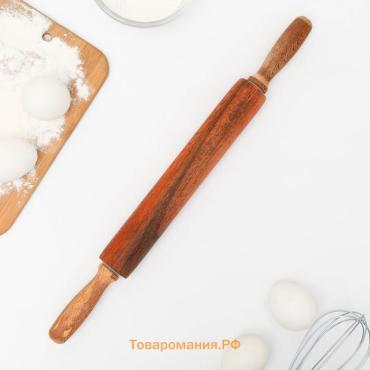 Скалка вращающаяся Magistro, 43×4 см, рабочая часть 23 см, акация