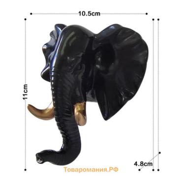 Декор настенный с вешалкой TAKE IT EASY «Слон», панно, 11×10.5 см, чёрный