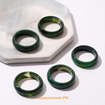 Кольцо "Агат тёмно-зелёный" 5мм, размер МИКС (16-20)