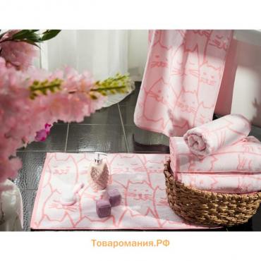 Полотенце махровое Kittens, размер 70х130 см, цвет розовый
