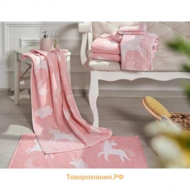 Полотенце махровое Unicorn, размер 50х90 см, цвет розовый