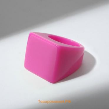 Кольцо пластик "Квадрат", цвет малиновый, 17 размер
