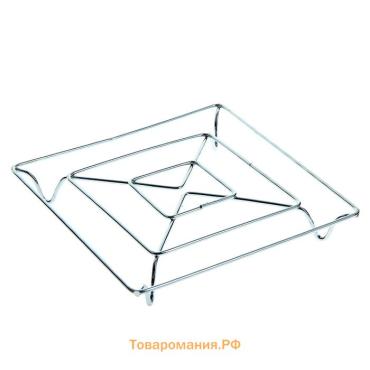 Подставка под горячее на ножках  «Квадрат», 14×14×2 см, хром