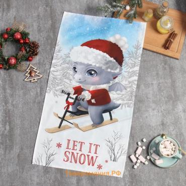 Полотенце новогоднее "" Let it snow 40х73 см, 100% хл, саржа 190 г/м2