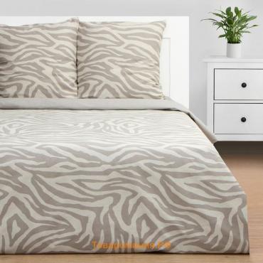 Постельное бельё  евро Beige zebra, 200х217 см, 220х240 см, 70х70 см -2 шт, бязь 125 г/м2